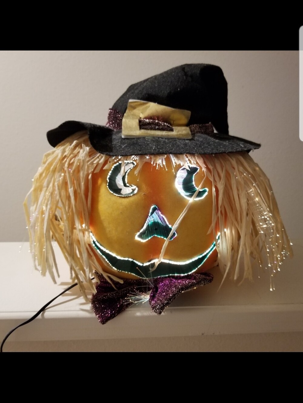 Vintage Totally Ghoul Fiber Optic Pumpkin Halloween Prop (Kids of America Corp.